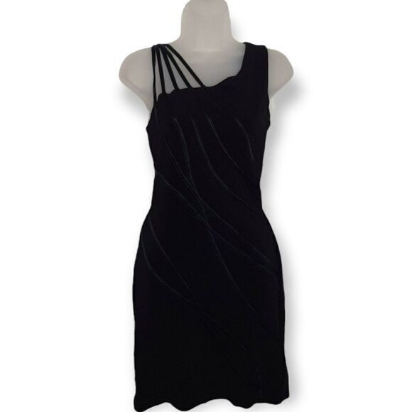 Tadashi Petites Vintage Black Strappy Dress sz Medium - Picture 1 of 7